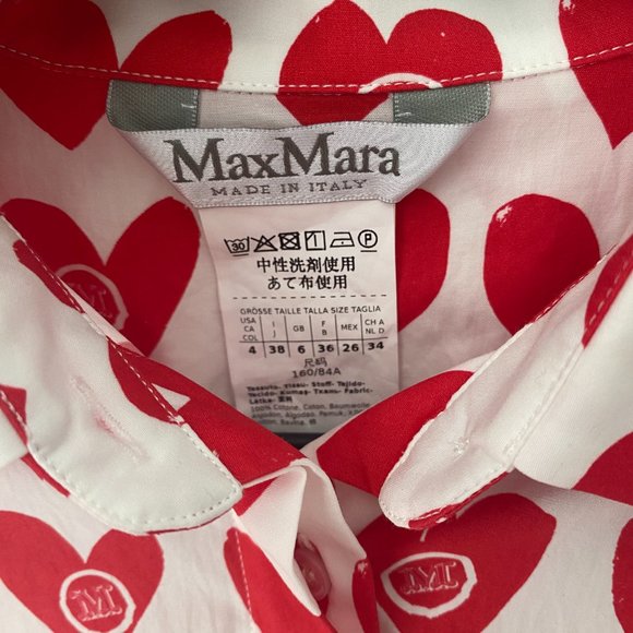 MaxMara Calamo Heart Print Shirt - Picture 6 of 6